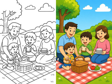 bo-tranh-to-mau-picnic-mua-he-dang-yeu-cho-be-mam-non-nhin-la-muon-to-ngay