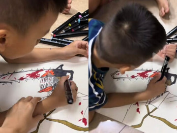 me-viet-cau-cuu-khi-nhin-thay-buc-tranh-rung-ron-con-7-tuoi-ve-cong-dong-mang-len-tieng-canh-bao